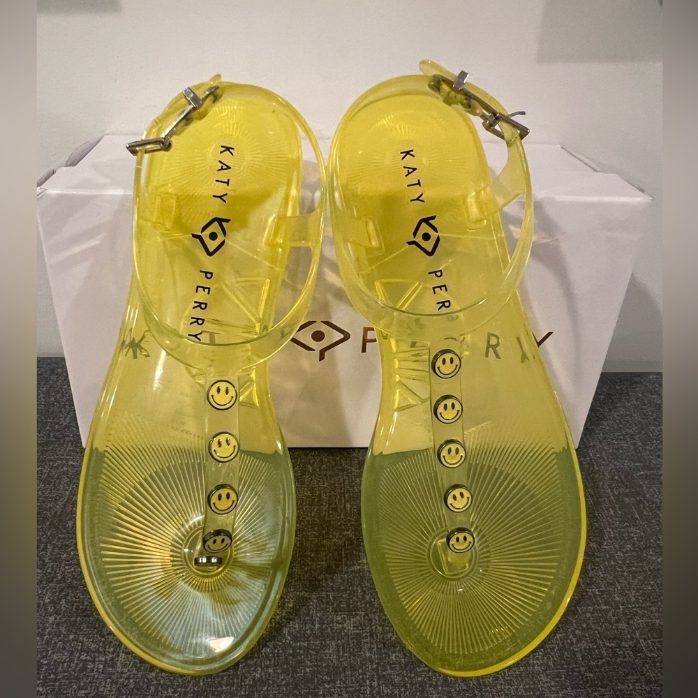KATY PERRY yellow jelly studded sandals/ size 6 - Picture 1 of 15
